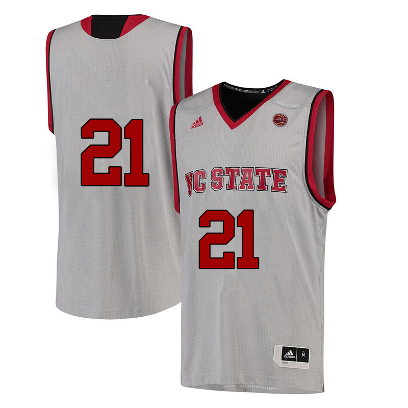 Men #21 DD Rodgers NC State Wolfpack College Basketball Jerseys-White